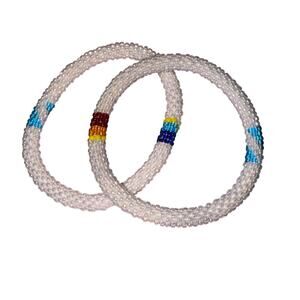 Set of 2 Sashka Co Hand Crafted Glass Bead Bracelets “the dreamer”